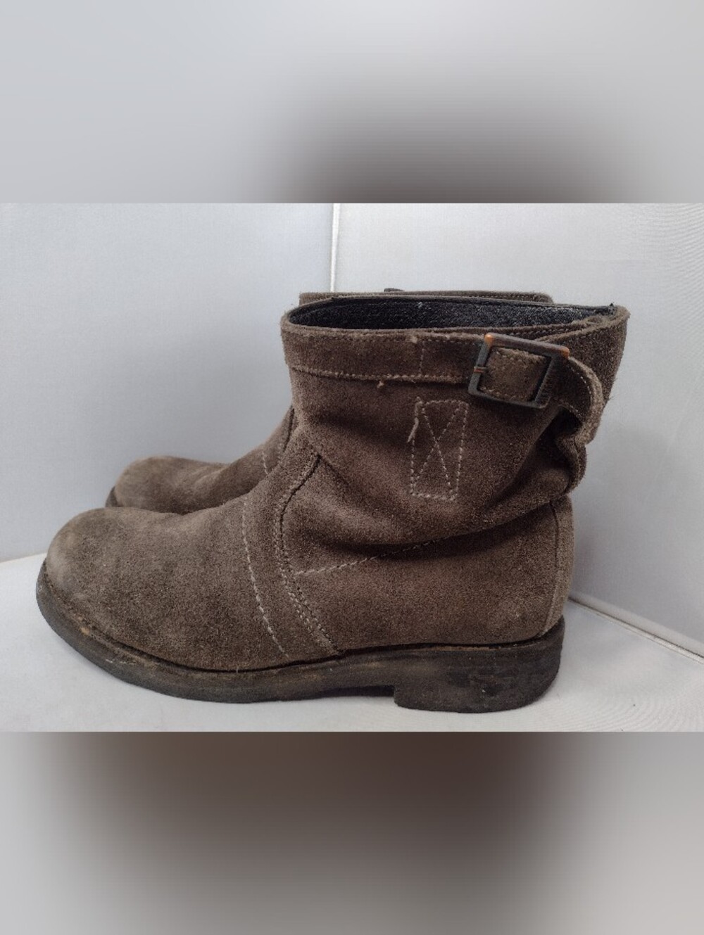 Bikkembergs Suede Leather Biker Ankle Boots Women's Shoes Size 38 Gray N